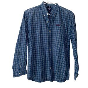 U.S. Polo Assn. Mens Blue Plaid Long Sleeve Button-Down Shirt Size L 100% Cotton
